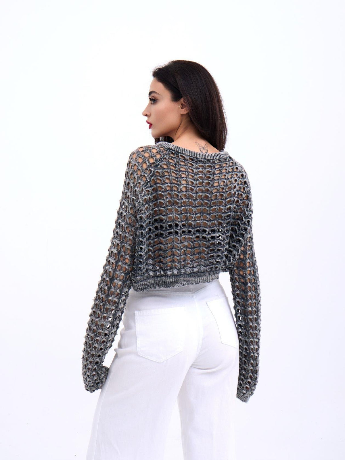 3958 STRICKNETZ-BOLERO-ANTHRAZIT