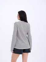 4213 STRICKWAREN GESTREIFT FISHBEARER SALASH-ECRU-SCHWARZ