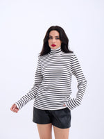 4213 STRICKWAREN GESTREIFT FISHBEARER SALASH-ECRU-SCHWARZ