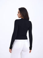 42491 STRICKWAREN KURZER PULLOVER-SCHWARZ