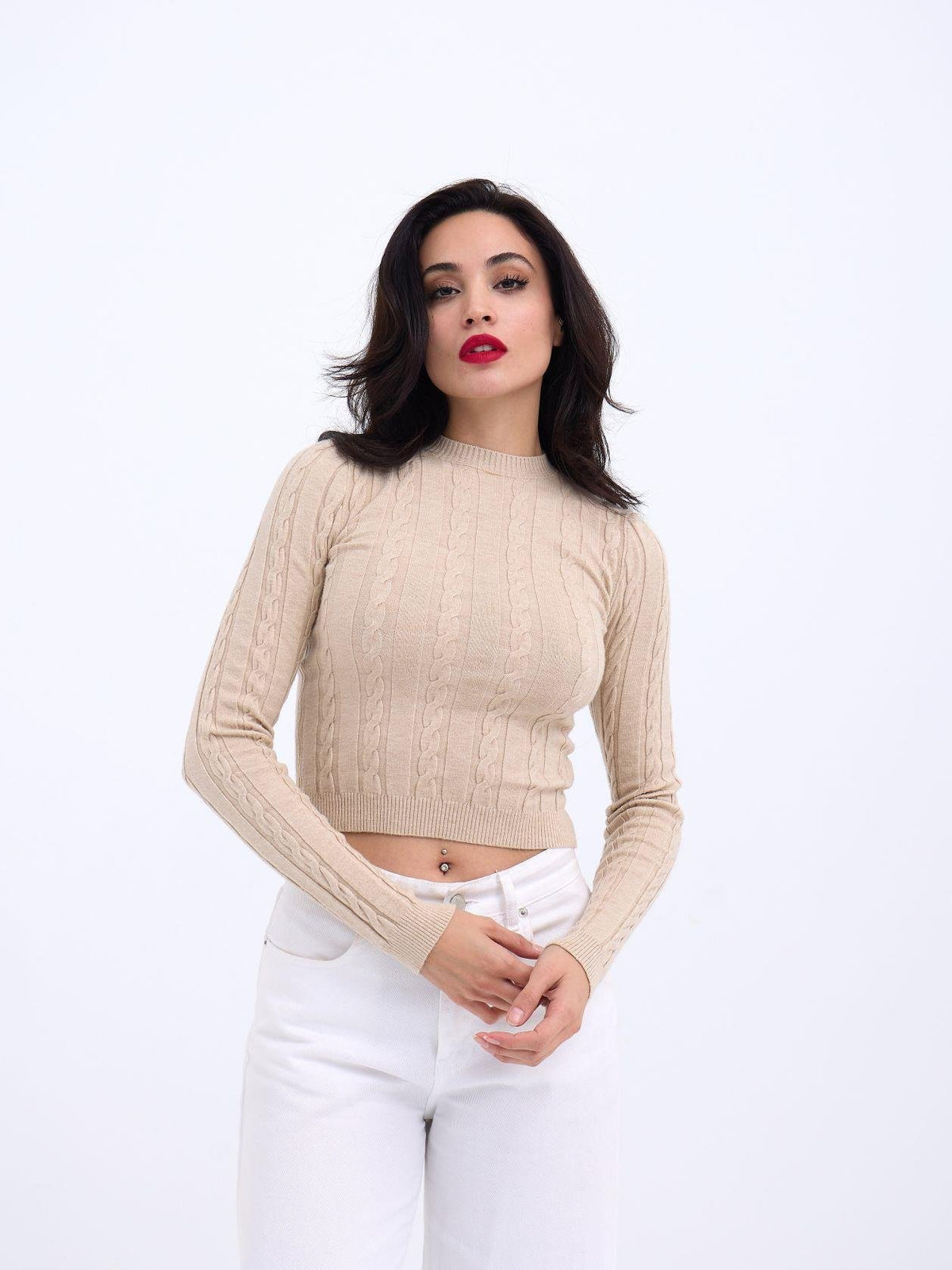 42491 STRICKWAREN KURZER PULLOVER-NERZ