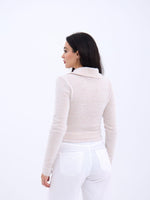 42531 STRICKWAREN GLITZERKRAGEN CROP-ECRU