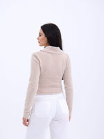 42531 STRICKWAREN GLITZERKRAGEN CROP-STONE