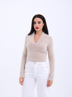 42531 STRICKWAREN GLITZERKRAGEN CROP-STONE