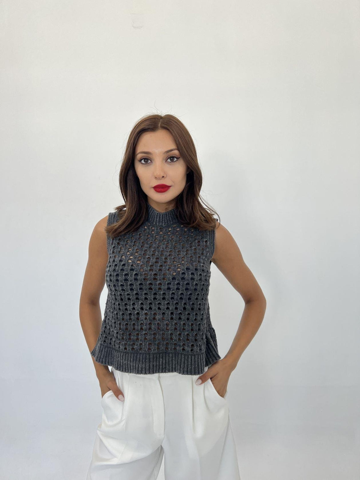 43021 STRICKNETZPULLOVER-SCHWARZ