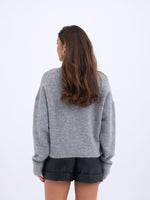43041 STRICKWAREN PULLOVER MIT NULLKRAGEN - GRAU
