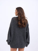 43101 STRICKWAREN KURZER VORNE GLATTER PULLOVER-ANTHRAZIT