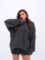 43101 STRICKWAREN KURZER VORNE GLATTER PULLOVER-ANTHRAZIT