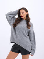43101 STRICKWAREN KURZER VORNE GLATTER PULLOVER-GRAU