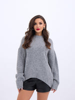 43101 STRICKWAREN KURZER VORNE GLATTER PULLOVER-GRAU