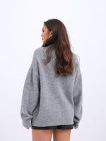 43101 STRICKWAREN KURZER VORNE GLATTER PULLOVER-GRAU
