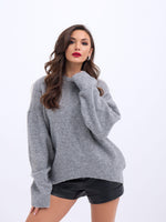 43101 STRICKWAREN KURZER VORNE GLATTER PULLOVER-GRAU