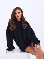 43101 STRICKWAREN KURZER VORNE GLATTER PULLOVER-SCHWARZ