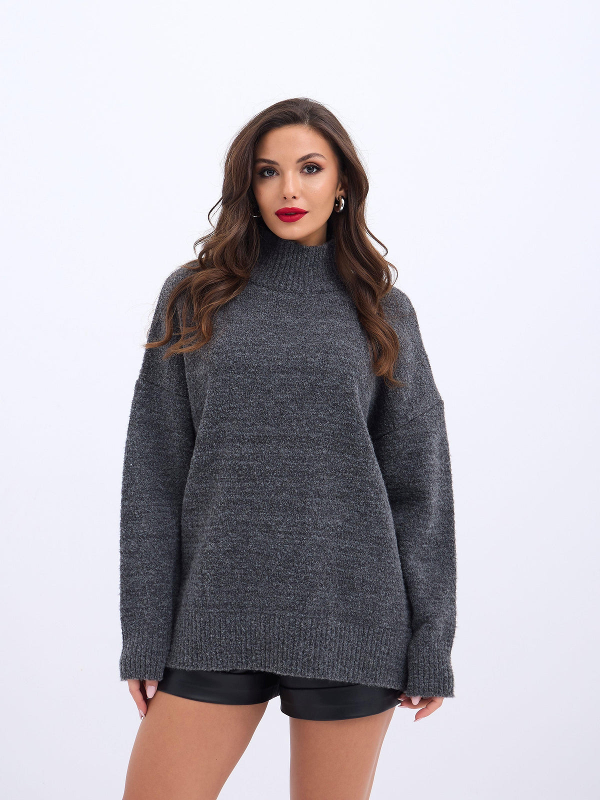 43141 STRICKWAREN HALBTURTLENKER SALASI PULLOVER-ANTHRAZIT