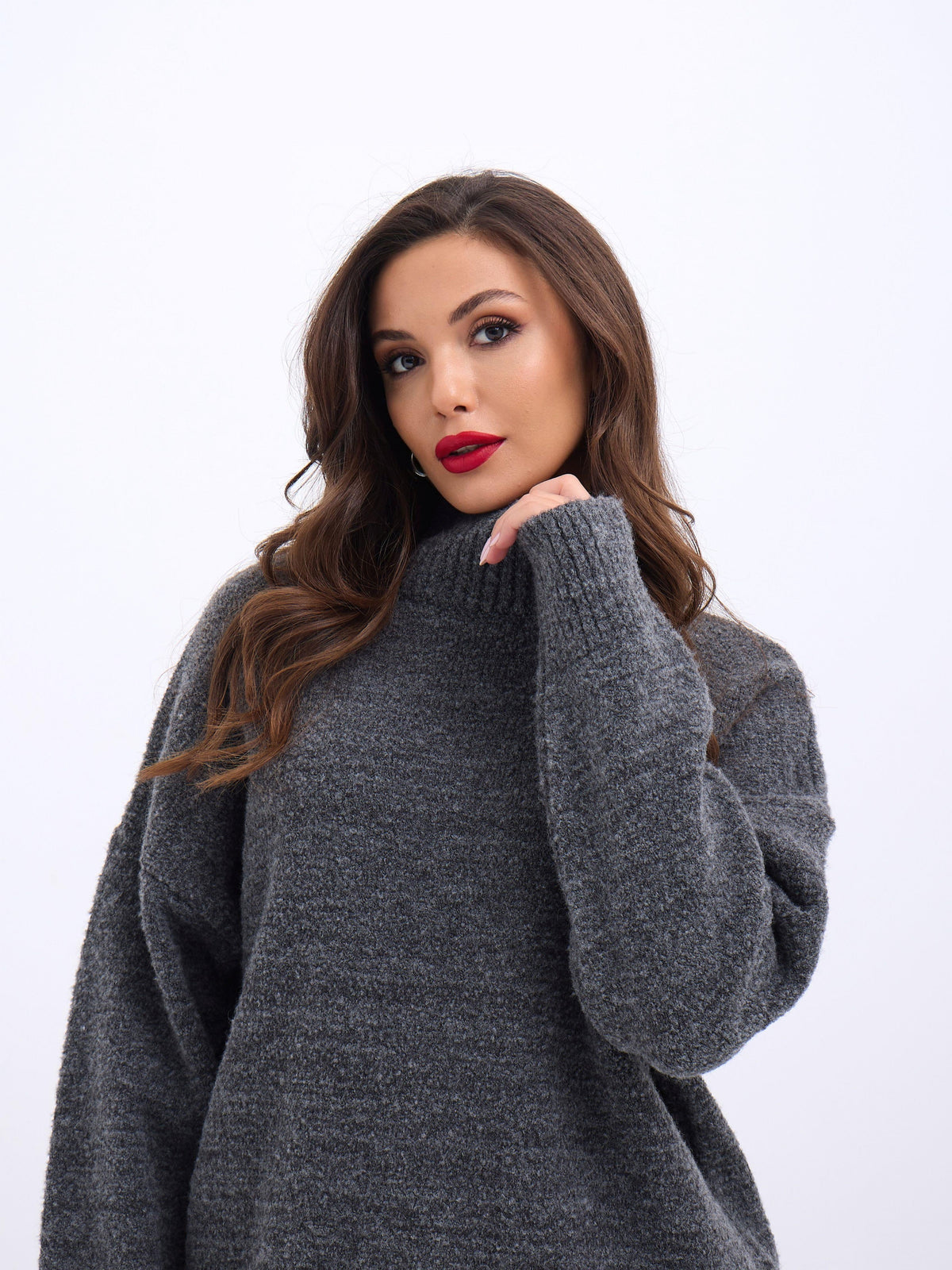 43141 STRICKWAREN HALBTURTLENKER SALASI PULLOVER-ANTHRAZIT