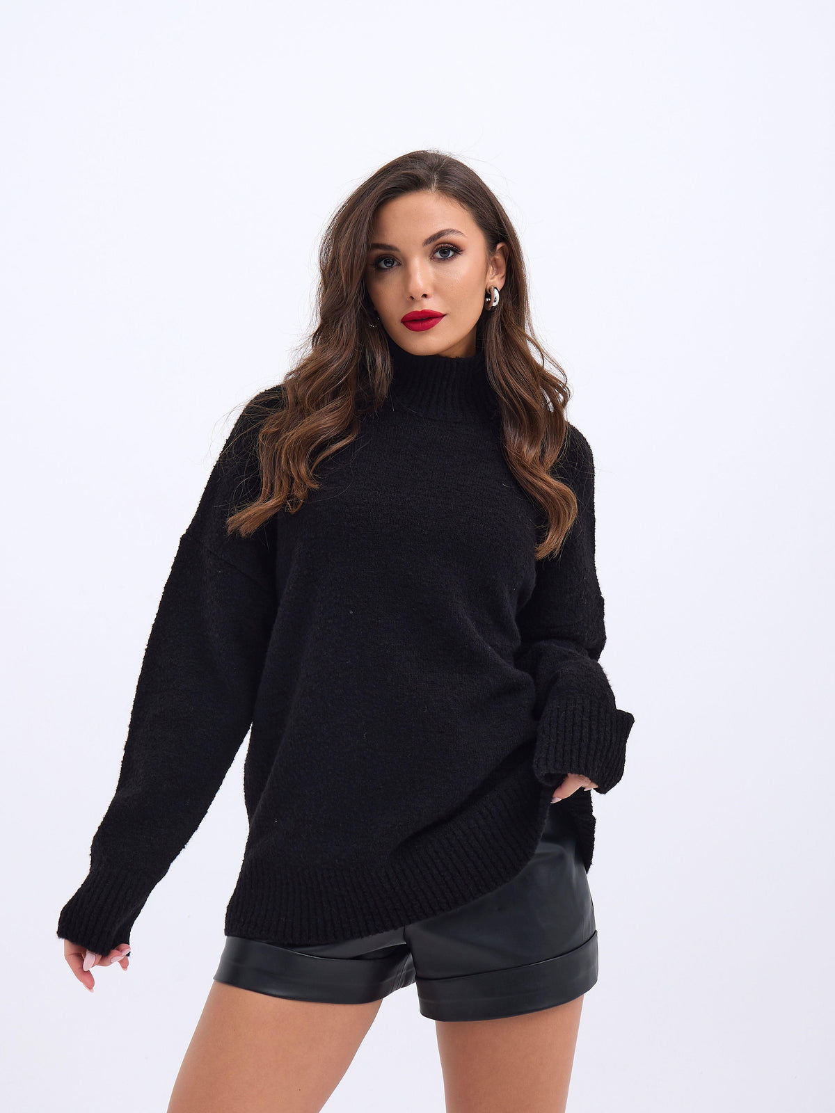 43141 STRICKWAREN HALBSCHILDKRÖTE SALASH PULLOVER-SCHWARZ