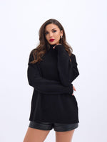43141 STRICKWAREN HALBSCHILDKRÖTE SALASH PULLOVER-SCHWARZ