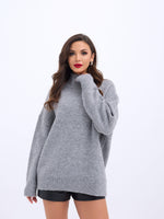 43141 STRICKWAREN HALBER ROLLKRAGENPULLOVER-GRAU