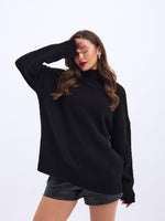 43141 STRICKWAREN HALBSCHILDKRÖTE SALASH PULLOVER-SCHWARZ