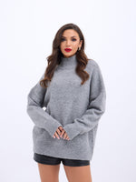 43141 STRICKWAREN HALBER ROLLKRAGENPULLOVER-GRAU