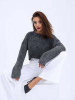 43191 STRICKWAREN KURZER PULLOVER-SCHWARZ
