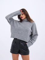 43211 TRİKO BALIKÇI KAZAK-GRİ