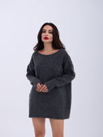 43221 STRICKWAREN RÜCKSEITE V SLASK PULLOVER-ANTHRAZIT