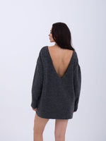 43221 STRICKWAREN RÜCKSEITE V SLASK PULLOVER-ANTHRAZIT