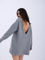 43221 STRICKWAREN RÜCKSEITE V SALASH PULLOVER-GRAU