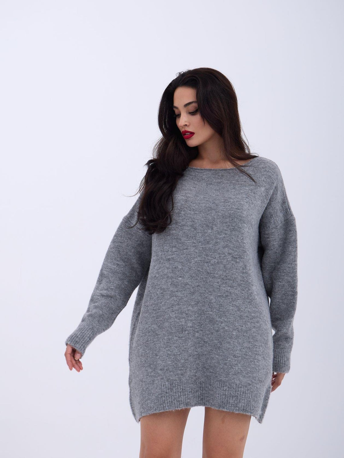 43221 STRICKWAREN RÜCKSEITE V SALASH PULLOVER-GRAU