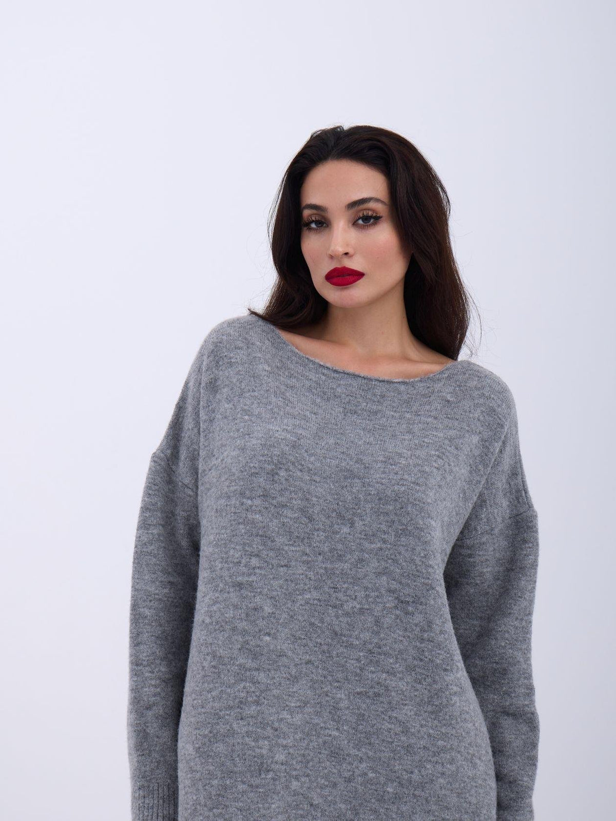 43221 STRICKWAREN RÜCKSEITE V SALASH PULLOVER-GRAU