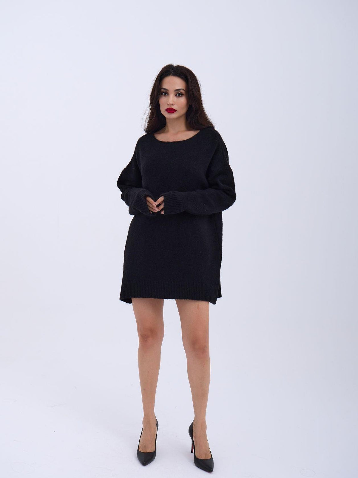 43221 STRICKWAREN RÜCKSEITE V SALASH PULLOVER-SCHWARZ