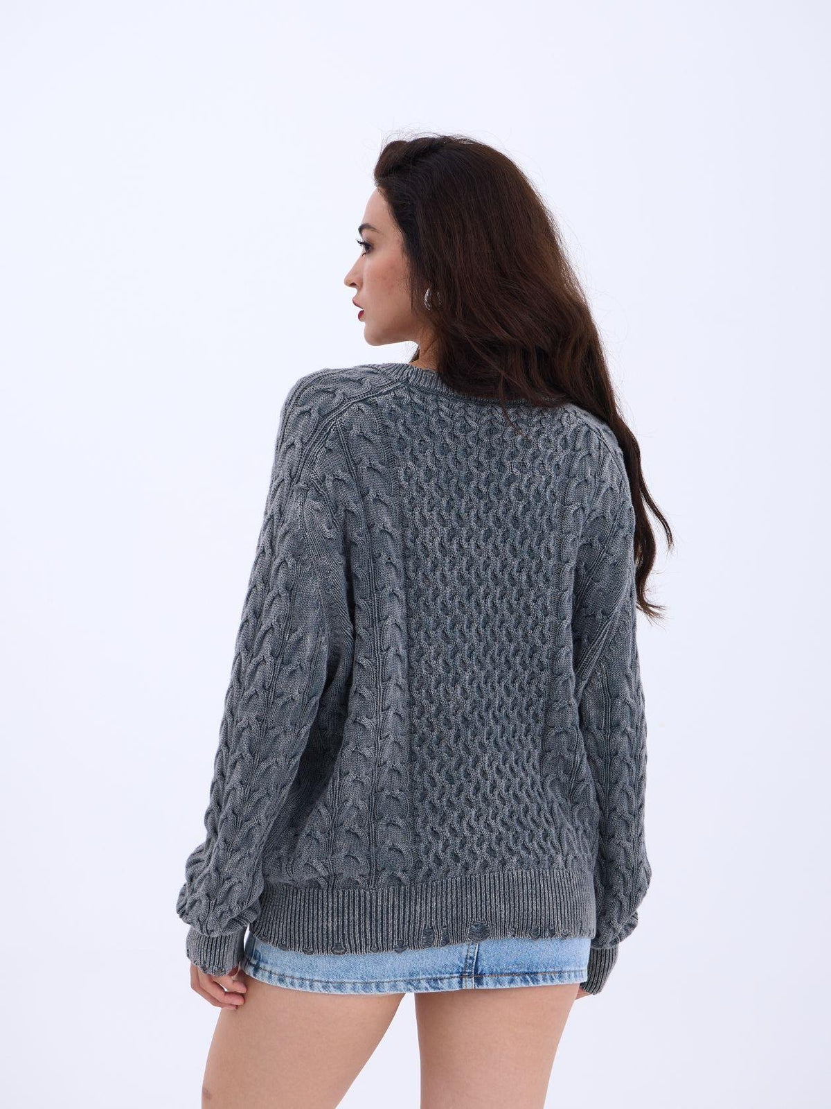 43271 STRICKWAREN SALASH HAARSTRICKPULLOVER-ANTHRAZIT