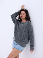 43271 STRICKWAREN SALASH HAARSTRICKPULLOVER-ANTHRAZIT