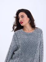 43271 STRICKWAREN SALASH HAARSTRICKPULLOVER-GRAU