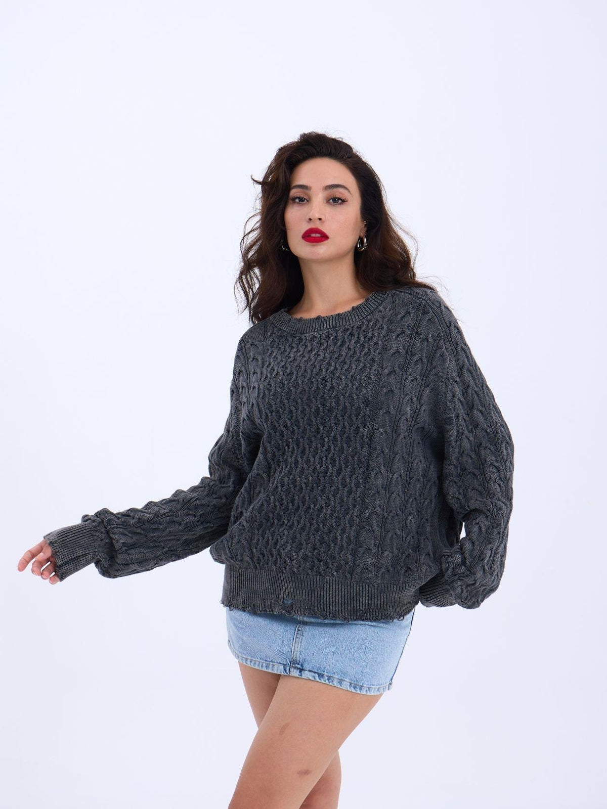 43271 STRICKWAREN SALASH HAARSTRICKPULLOVER-SCHWARZ