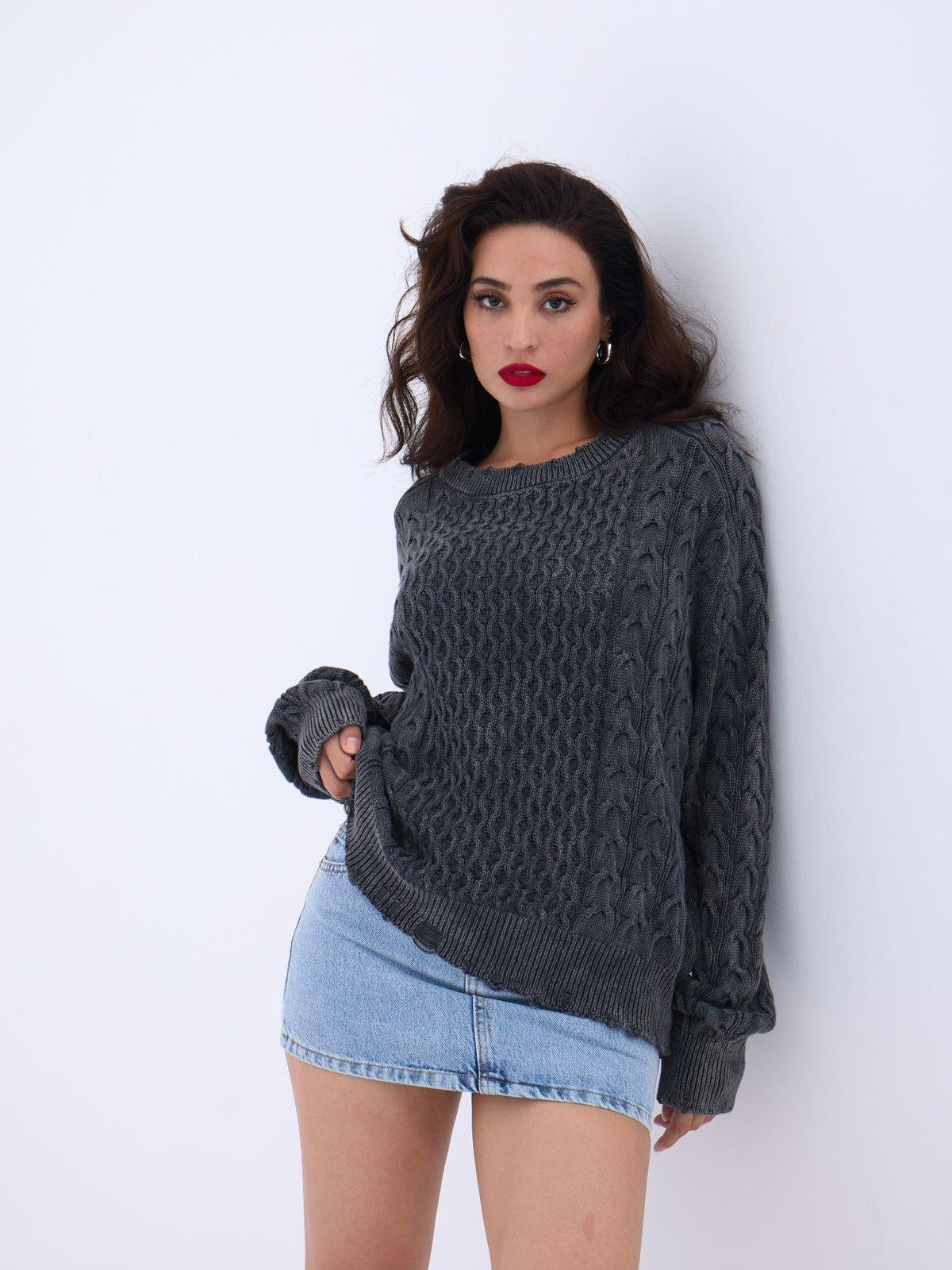 43271 STRICKWAREN SALASH HAARSTRICKPULLOVER-SCHWARZ