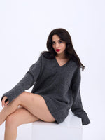 43281 STRICKWAREN V-AUSSCHNITT SALASH-ANTHRAZIT