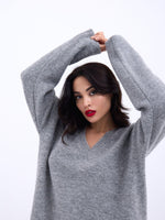 43281 STRICKWAREN V-AUSSCHNITT SALASH-GRAU