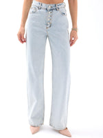 5171 DENIM BUTTONED WIDE KEG-LIGHT BLUE