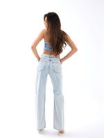 5171 DENIM BUTTONED WIDE KEG-LIGHT BLUE