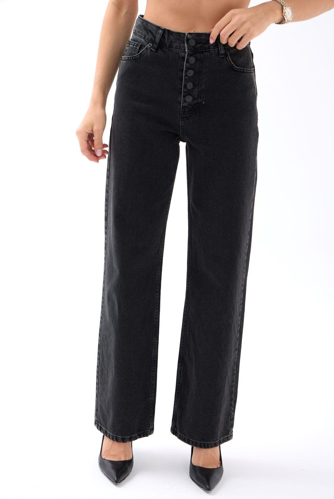 5171 DENIM BUTTONED WIDE KEG-SMOKED