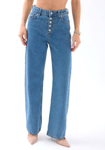 5171 DENIM BUTTONED WIDE KEG-BLAU