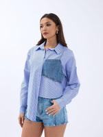 5419 HEMD-BLAU WEISS GESTREIFT