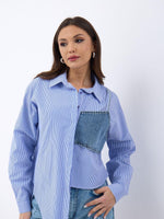 5419 HEMD-BLAU WEISS GESTREIFT