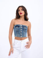 6285 Jeansbluse-Blau