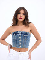 6285 Jeansbluse-Blau