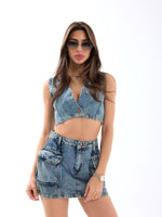 6317 Jeansbluse-Blau