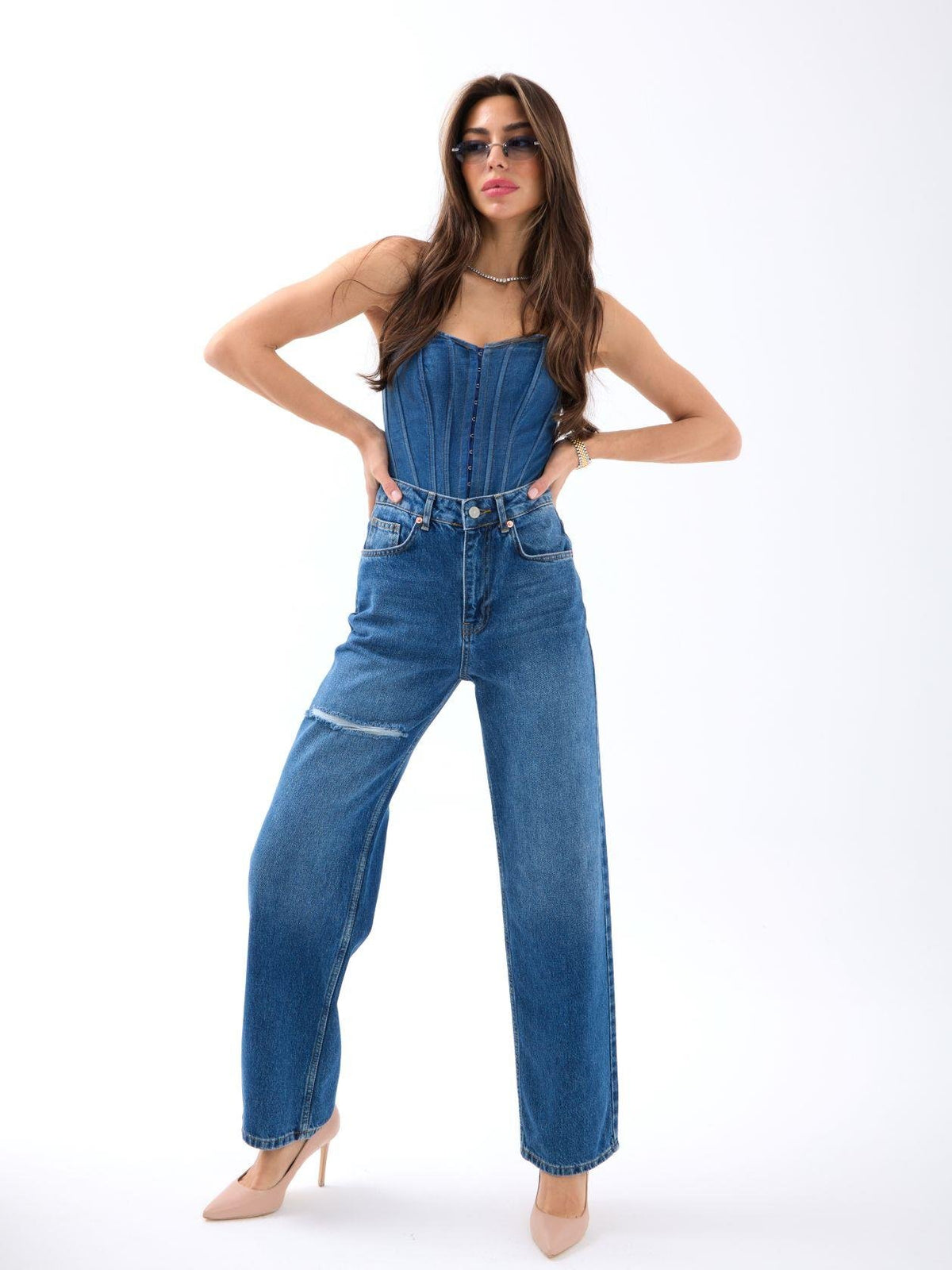 6491 DENIM WIDE LEG-BLAU