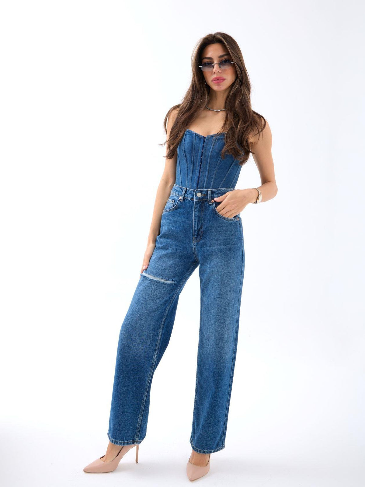 6491 DENIM WIDE LEG-BLAU